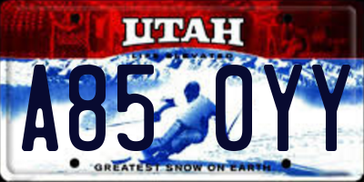 UT license plate A850YY