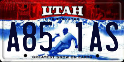 UT license plate A851AS