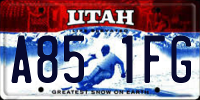 UT license plate A851FG