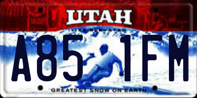 UT license plate A851FM