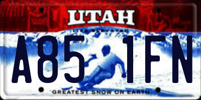 UT license plate A851FN
