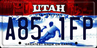 UT license plate A851FP