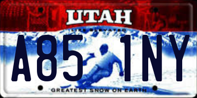 UT license plate A851NY