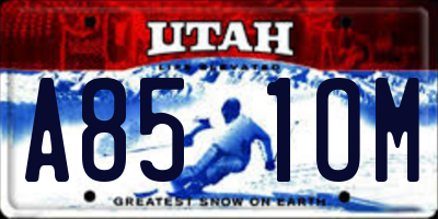 UT license plate A851OM