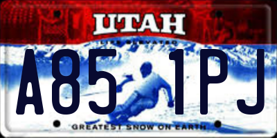 UT license plate A851PJ