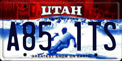 UT license plate A851TS