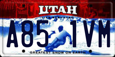 UT license plate A851VM