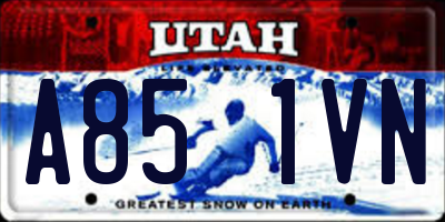 UT license plate A851VN
