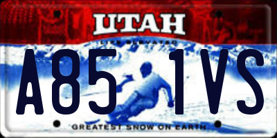 UT license plate A851VS