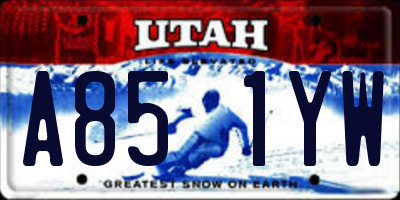 UT license plate A851YW