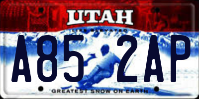 UT license plate A852AP