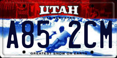 UT license plate A852CM