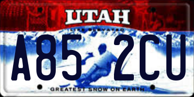 UT license plate A852CU