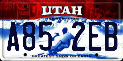 UT license plate A852EB