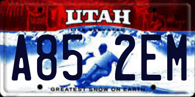 UT license plate A852EM