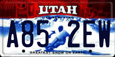 UT license plate A852EW