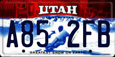 UT license plate A852FB
