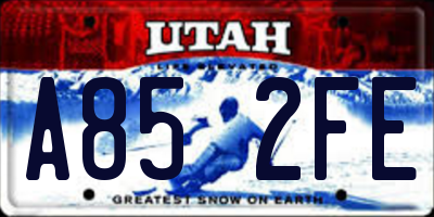 UT license plate A852FE
