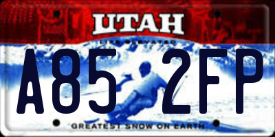 UT license plate A852FP