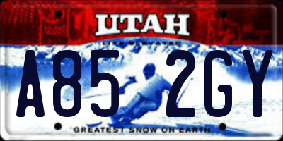 UT license plate A852GY