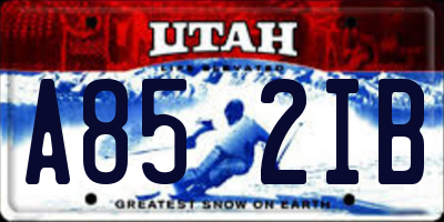 UT license plate A852IB