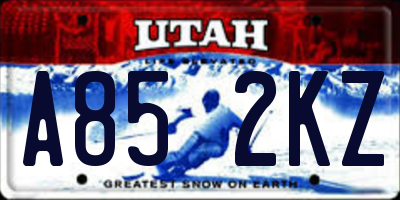 UT license plate A852KZ