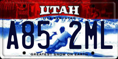 UT license plate A852ML