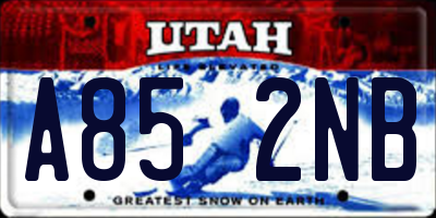 UT license plate A852NB