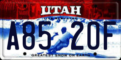 UT license plate A852OF
