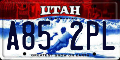 UT license plate A852PL