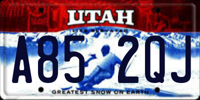 UT license plate A852QJ