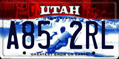 UT license plate A852RL