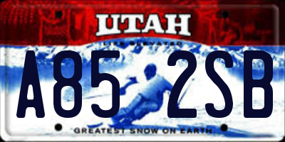 UT license plate A852SB