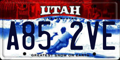 UT license plate A852VE