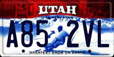 UT license plate A852VL
