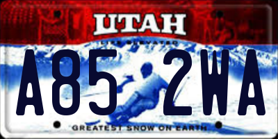 UT license plate A852WA