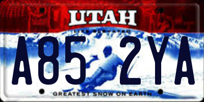 UT license plate A852YA