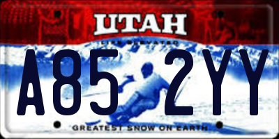 UT license plate A852YY