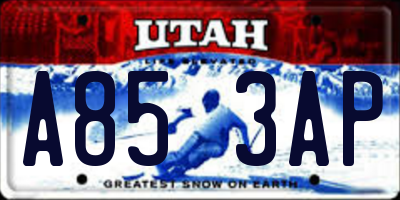 UT license plate A853AP