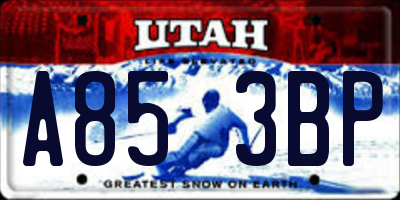 UT license plate A853BP