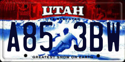 UT license plate A853BW