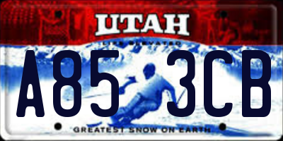 UT license plate A853CB