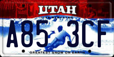 UT license plate A853CF