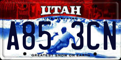 UT license plate A853CN
