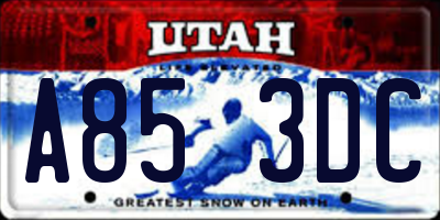 UT license plate A853DC