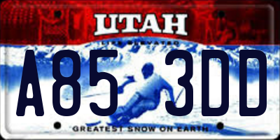 UT license plate A853DD