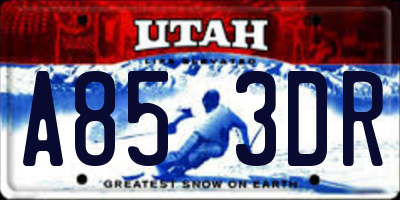 UT license plate A853DR