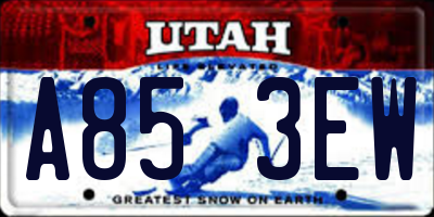 UT license plate A853EW