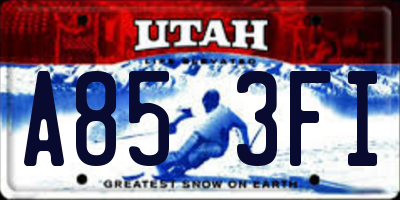 UT license plate A853FI