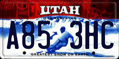 UT license plate A853HC